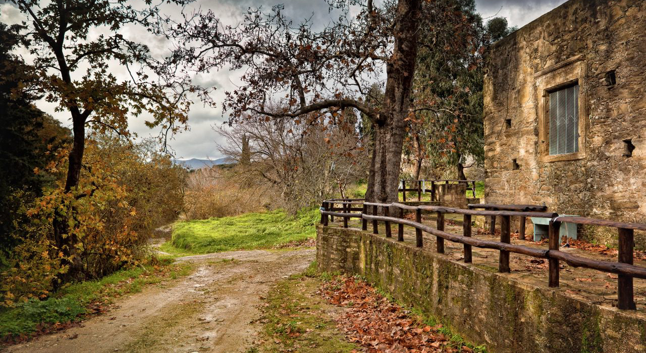 Crete climate and landscape offer unique opportunities for winter trips autumn landscape in village